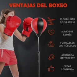 Homcom - Punching Ball con guantes* Deportes