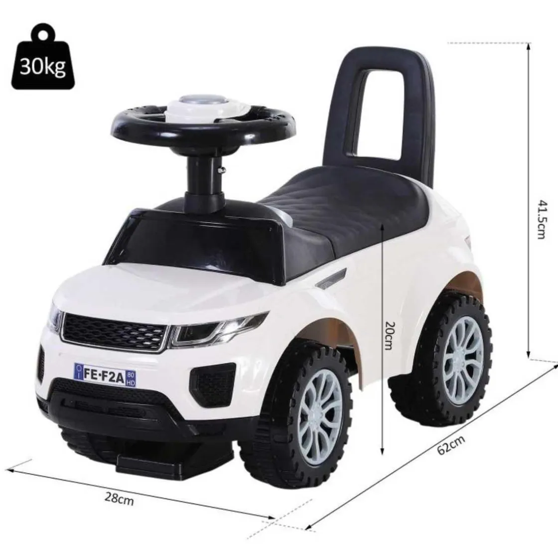 Homcom - Quad Correpasillos sin Pedales Blaco