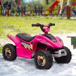 Homcom - Quad Eléctrico Batería 6V Rosa* Vehículos De Batería O A Pedales