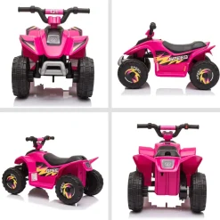 Homcom - Quad Eléctrico Batería 6V Rosa* Vehículos De Batería O A Pedales