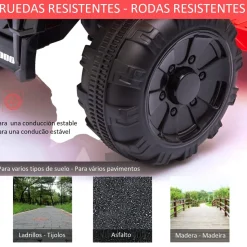 Homcom - Quad eléctrico con faros LED rojo