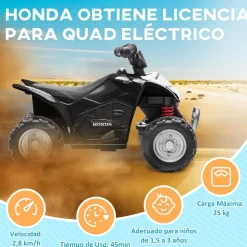 AIYAPLAY Homcom - Quad eléctrico Honda Negro