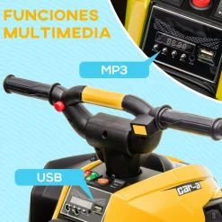 Homcom - Quad eléctrico infantil con música* Vehículos De Batería O A Pedales