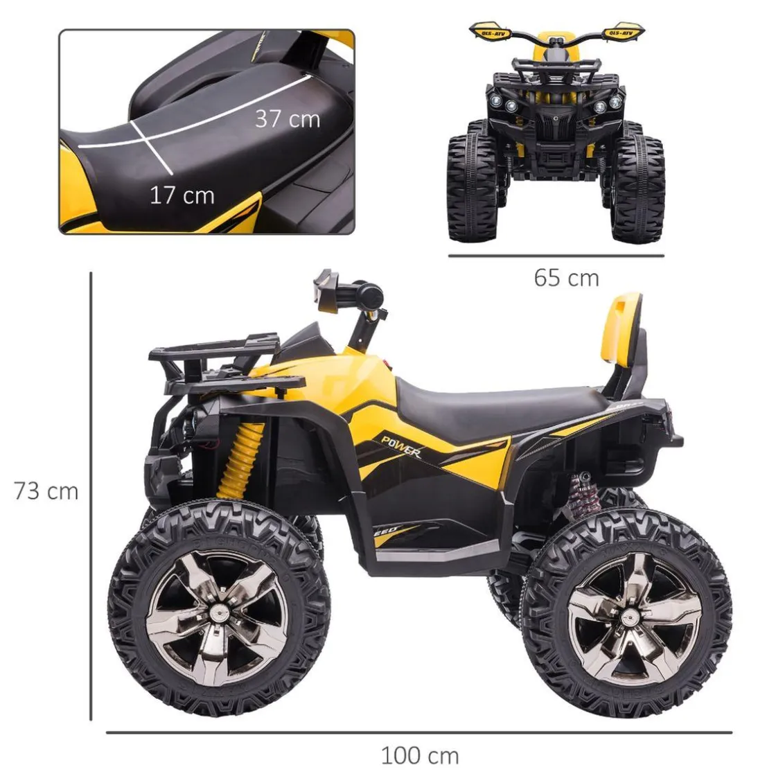 Homcom - Quad eléctrico 12V amarillo