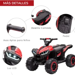 Homcom - Quad eléctrico 12V rojo* Vehículos De Batería O A Pedales