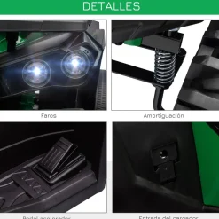 Homcom - Quad eléctrico 12V verde* Vehículos De Batería O A Pedales