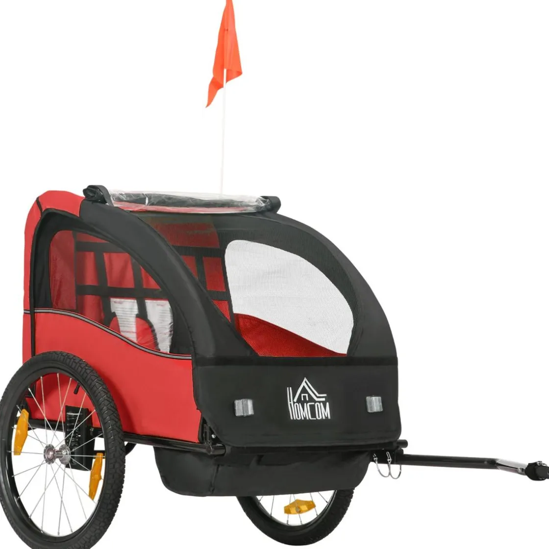 Homcom - Remolque para bicicleta Rojo