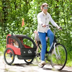 Homcom - Remolque para bicicleta Rojo