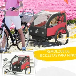Homcom - Remolque para bicicleta Rojo