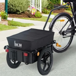 Homcom - Remolque para bicicleta Negro