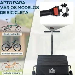 Homcom - Remolque para bicicleta Negro