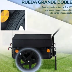 Homcom - Remolque para bicicleta Negro
