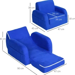 Homcom - Sillón cama infantil 2 en 1* Estilo De Vida