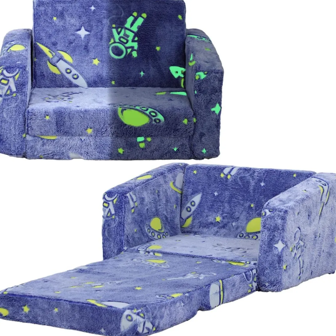 AIYAPLAY Homcom - Sillón infantil Azul brilla en la oscuridad* Estilo De Vida