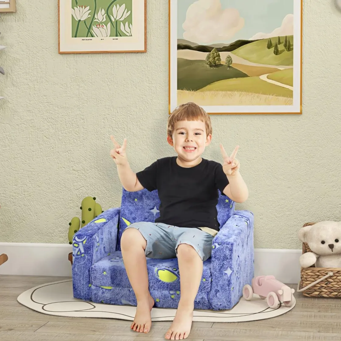AIYAPLAY Homcom - Sillón infantil Azul brilla en la oscuridad* Estilo De Vida