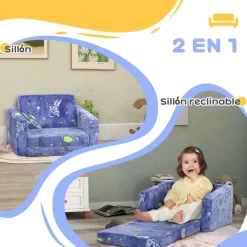 AIYAPLAY Homcom - Sillón infantil Azul brilla en la oscuridad* Estilo De Vida
