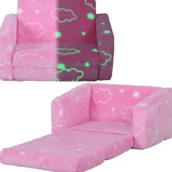 AIYAPLAY Homcom - Sillón infantil Rosa brilla en la oscuridad