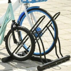 Homcom - Soporte de estacionamiento 2 bicicletas Negro* Bicicletas