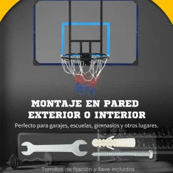 SPORTNOW Homcom - Tablero con canasta baloncesto para pared