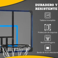 SPORTNOW Homcom - Tablero con canasta baloncesto para pared