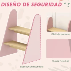 AIYAPLAY Homcom - Taburete Escalera infantil madera Rosa* Estilo De Vida