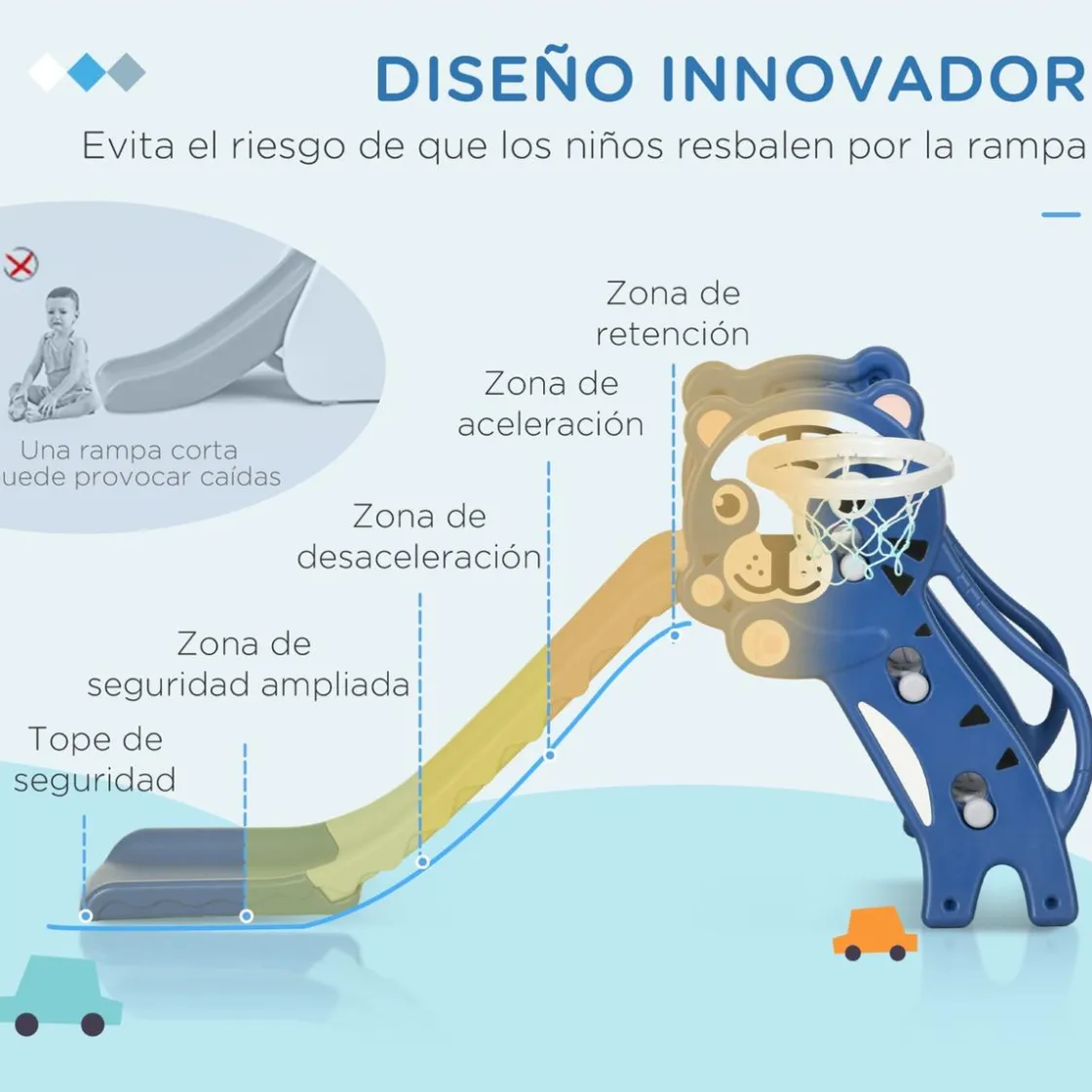 Homcom - Tobogán de interior Tigre
