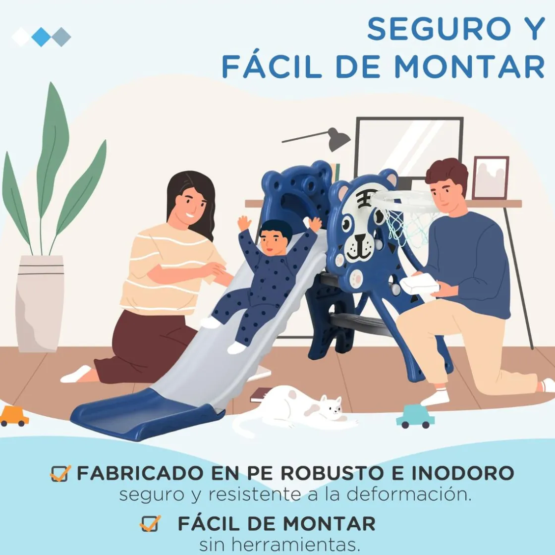 Homcom - Tobogán de interior Tigre