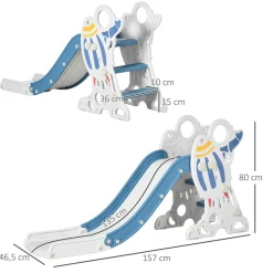 Homcom - Tobogán infantil azul