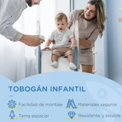 Homcom - Tobogán infantil azul