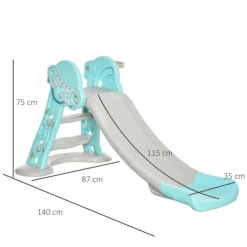 Homcom - Tobogán Infantil con Aro Baloncesto