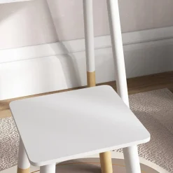 AIYAPLAY Homcom - Tocador básico con espejo y taburete madera Blanco