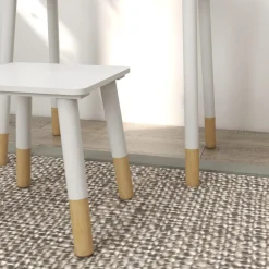 AIYAPLAY Homcom - Tocador básico con espejo y taburete madera Blanco