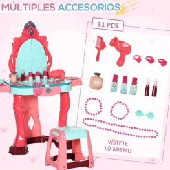 Homcom - Tocador infantil con cajón y taburete