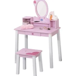 Homcom - Tocador Infantil con Taburete y Espejo* Muñecas