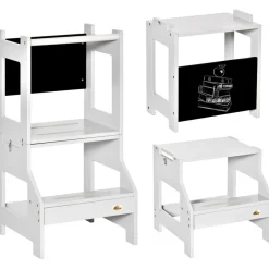 Homcom - Torre aprendizaje 2 en 1 madera Gris