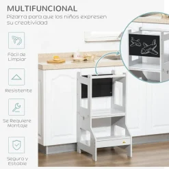 Homcom - Torre aprendizaje 2 en 1 madera Gris