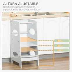 Homcom - Torre de aprendizaje madera Gris