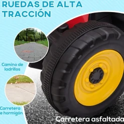 Homcom - Tractor elécrico Rojo* Vehículos De Batería O A Pedales