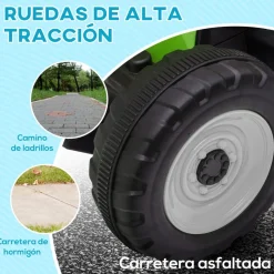 Homcom - Tractor elécrico Verde* Vehículos De Batería O A Pedales