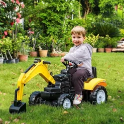 Homcom - Tractor Excavadora a pedales* Vehículos De Batería O A Pedales
