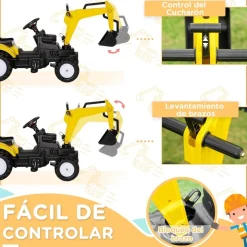 Homcom - Tractor Excavadora a pedales* Vehículos De Batería O A Pedales