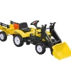 Homcom - Tractor excavadora a pedales con remolque amarillo* Vehículos De Batería O A Pedales