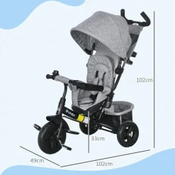 Homcom - Triciclo evolutivo Gris* Motos Y Triciclos