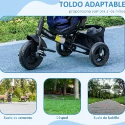 Homcom - Triciclo evolutivo Azul* Motos Y Triciclos