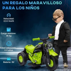 AIYAPLAY Homcom - Trimoto eléctrica batería 6 V con música y juegos Amarillo* Vehículos De Batería O A Pedales
