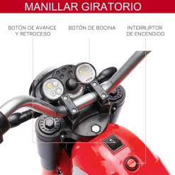 Homcom - Trimoto eléctrica custom infantil de batería