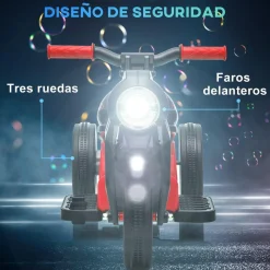 AIYAPLAY Homcom - Trimoto eléctrica batería 6 V con música y juegos Rojo