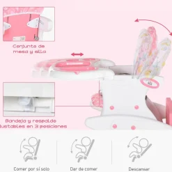 Homcom - Trona 3 en 1 rosa