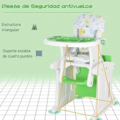 Homcom - Trona 3 en 1 verde* Tronas·Tronas Bebe