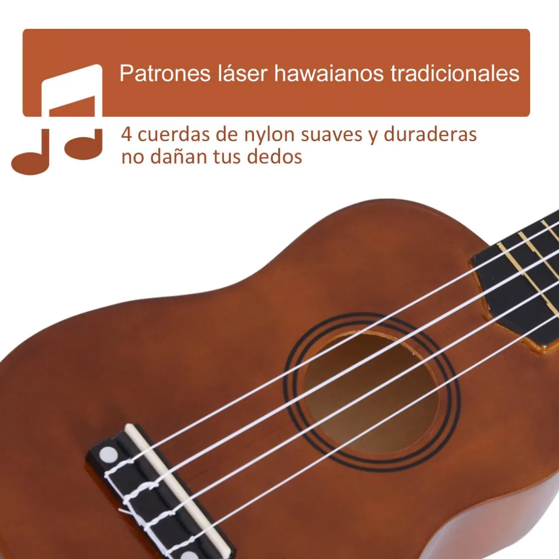 Homcom - Ukelele soprano 21" Madera Marrón* Música|Electrónicos